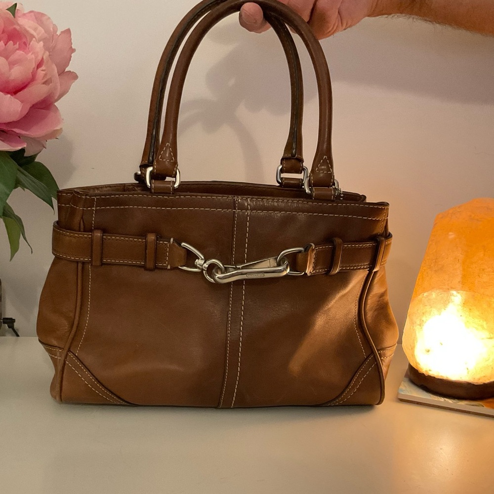 Coach Brown Leather Satchel Structured Design - Picture 3 of 7